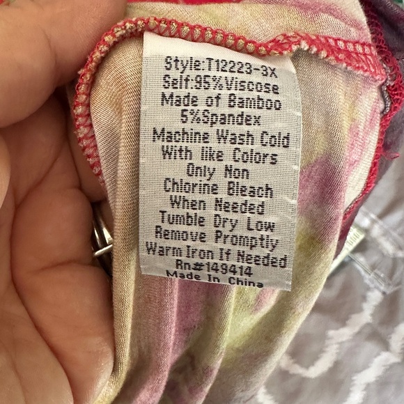 Women's Johnny Was Golden Rose Flutter Sleeve Tee Size XL Bamboo Soft - Picture 7 of 8